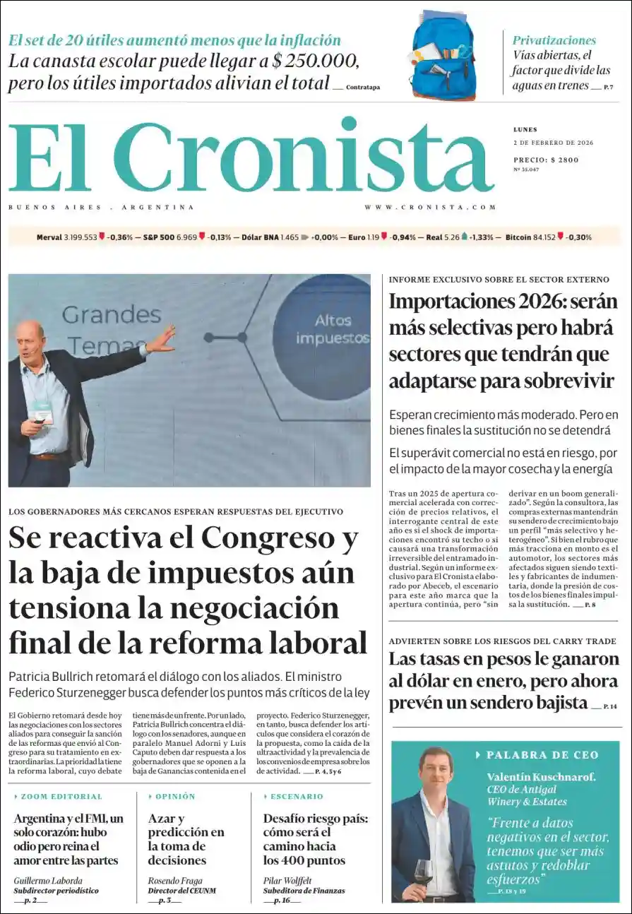 Estudios Max | RADIO TV VAMOS - Tapa del diario Cronista